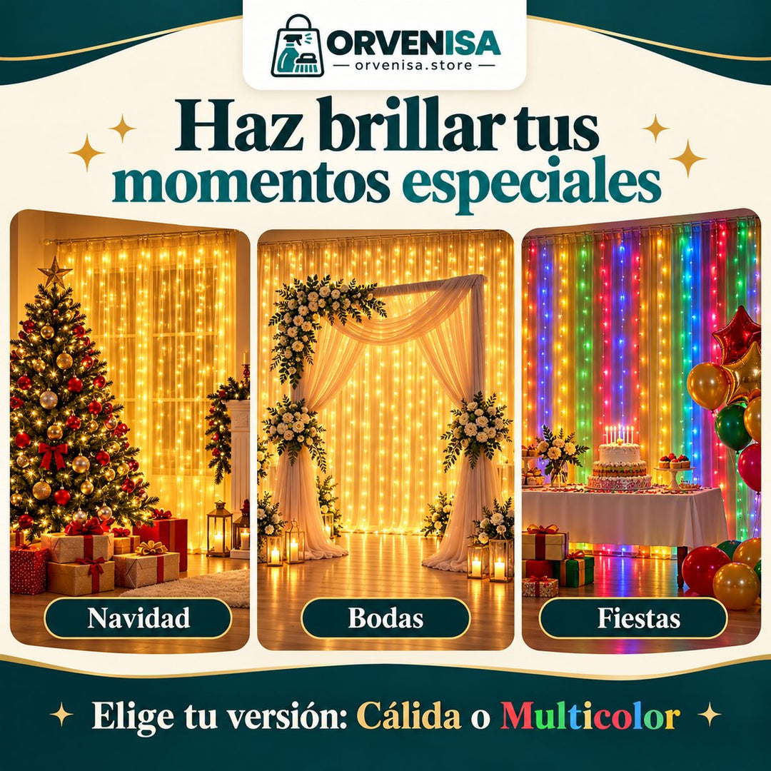 Cortina LED en Navidad, bodas y fiestas