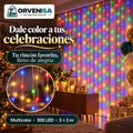 Cortina LED multicolor para celebraciones