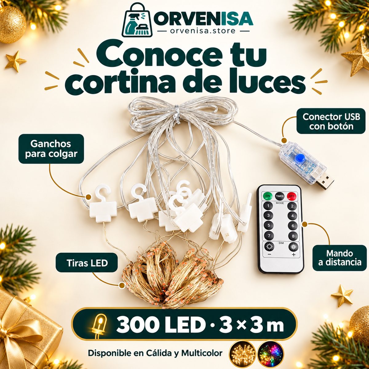 Partes de la cortina LED