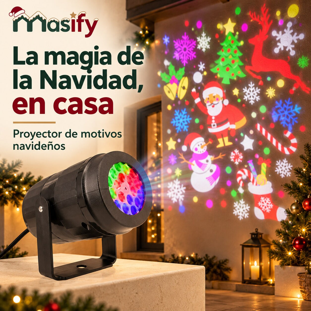 Proyector LED de motivos navideños Masify