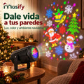 Proyector navideño dando vida a las paredes del salón
