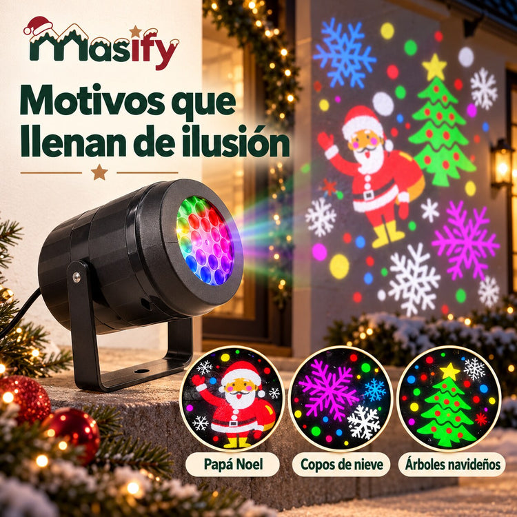 Motivos: Papá Noel, copos de nieve y árboles navideños