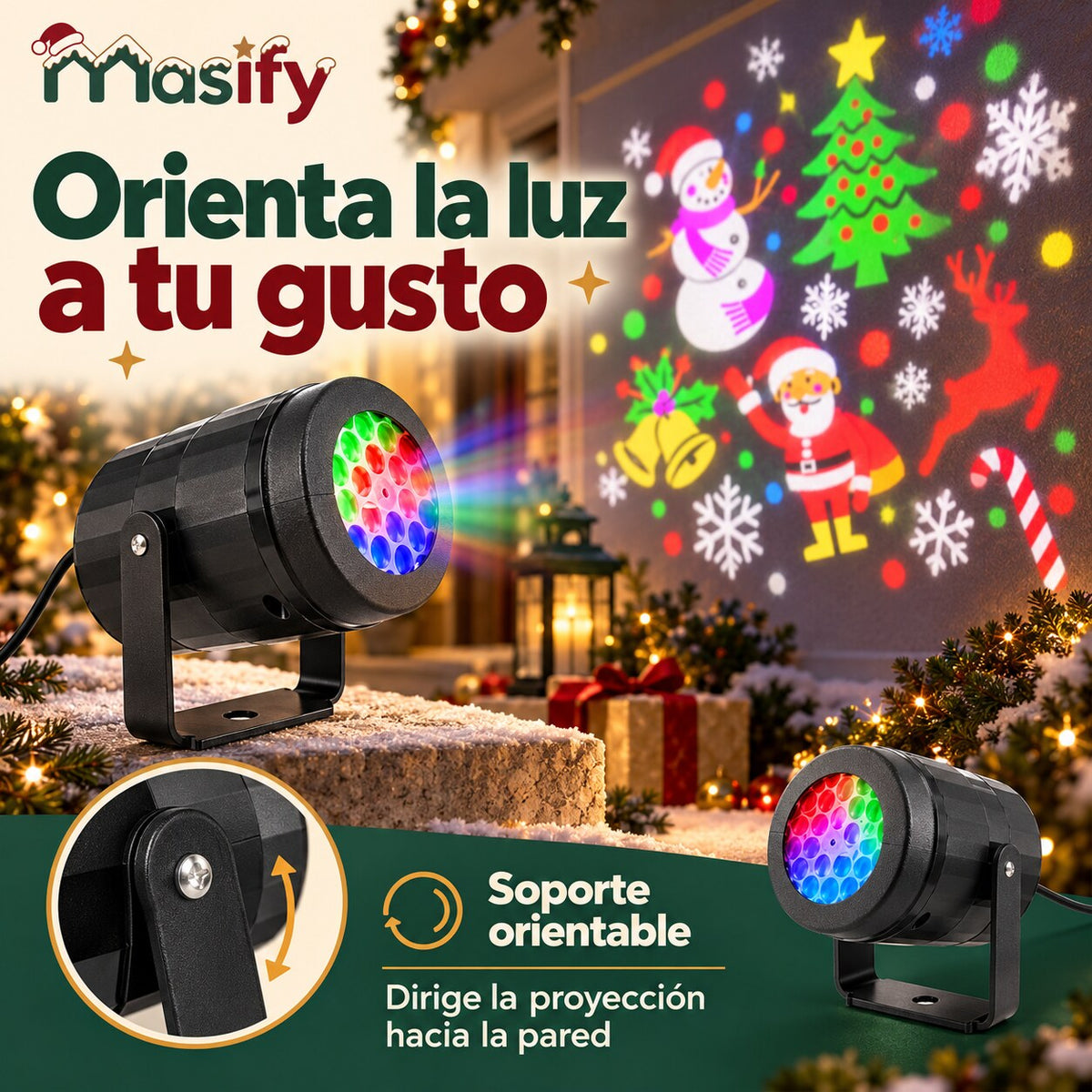 Soporte orientable para dirigir la proyección