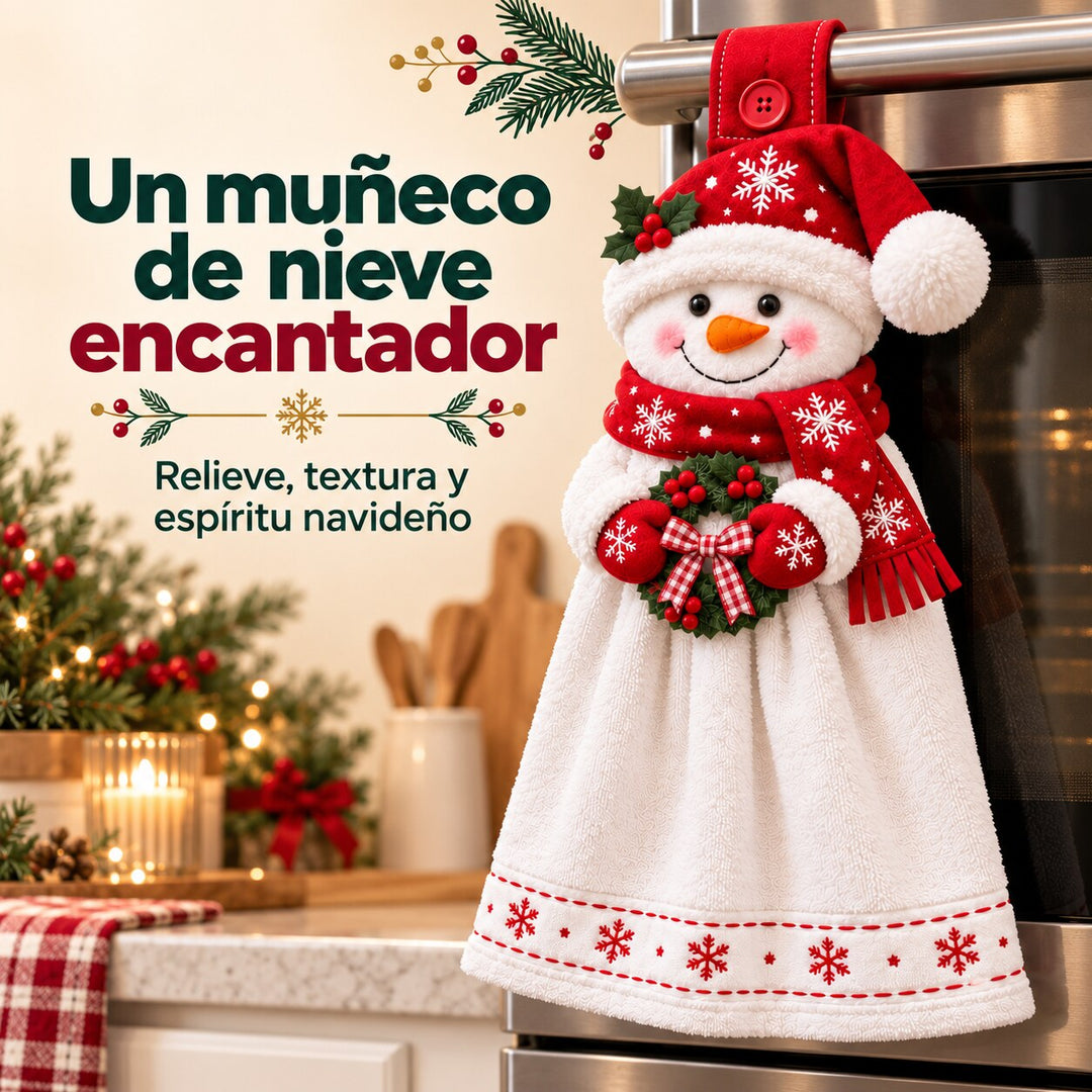 Muñeco de nieve con relieve y textura